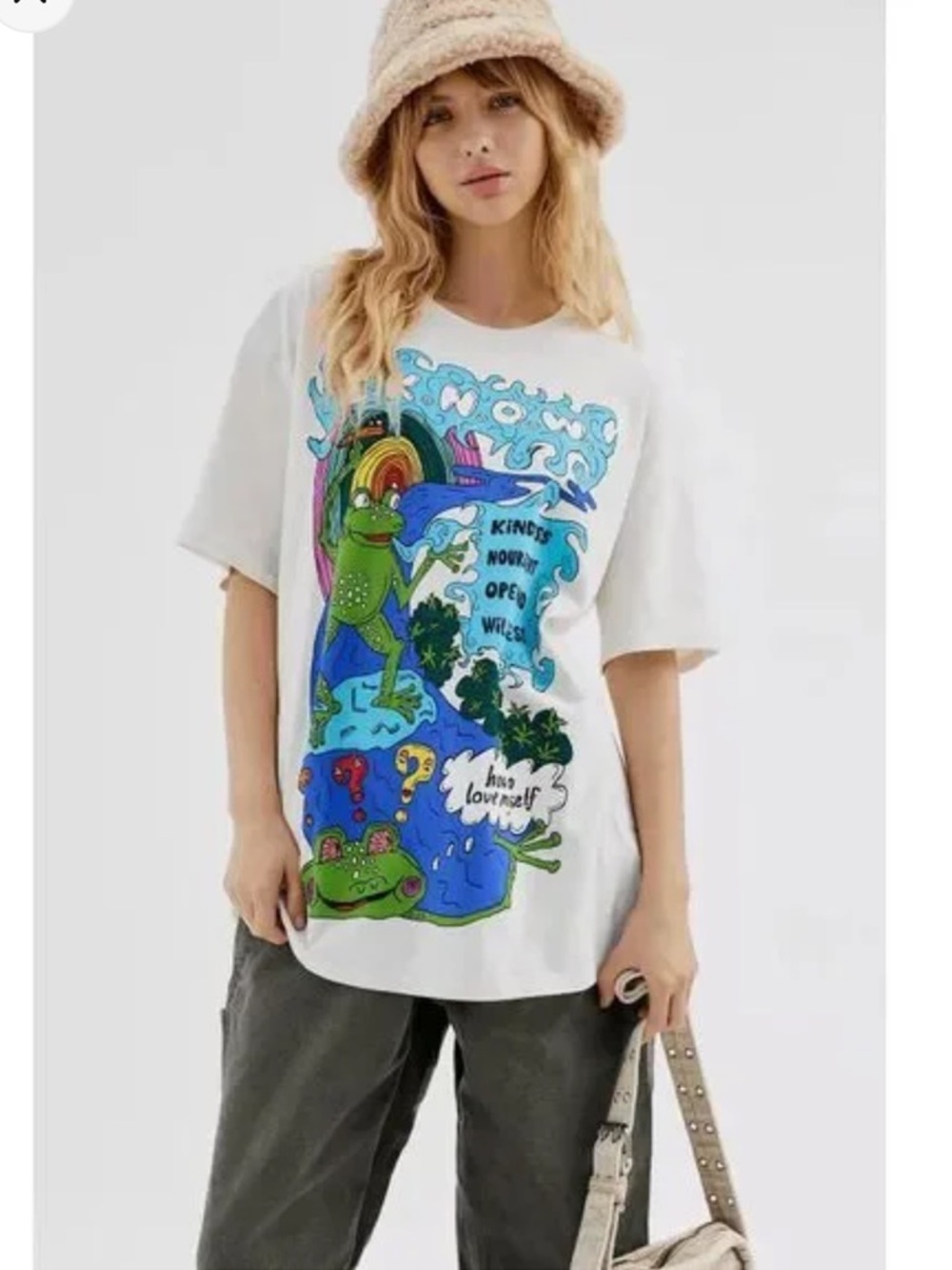 Urban Outfitters UO Love Yourself Oversized Graphic Tee Shirt M / L New